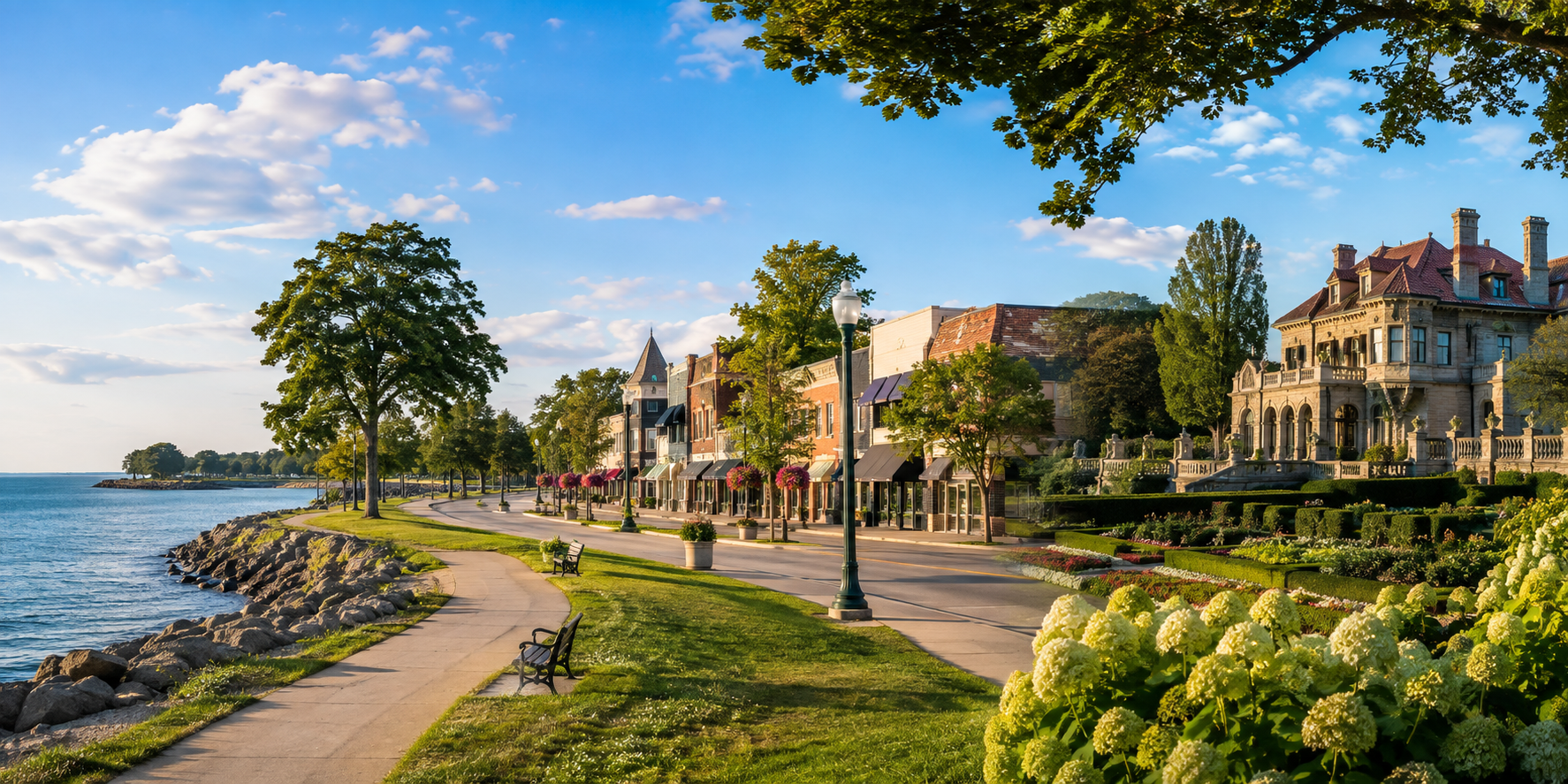 Scenic representation of attractions near Roseville and Lake St. Clair